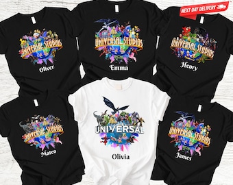 Universal Studios Shirt, Personalized Name Family Trip Matching Tee Set