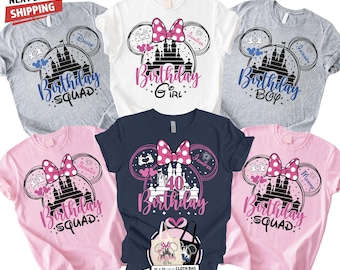Koszulka urodzinowa dla dziewczynki i chłopca z Disneya, koszulki urodzinowe dla całej rodziny z Disneya, koszulka z nadrukiem dla konkretnego wieku.
