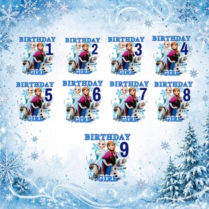 Koszulka urodzinowa dla dziewczynki z Krainy Lodu, spersonalizowana koszulka z motywem księżniczki Elsy Anny zdjęcie 2