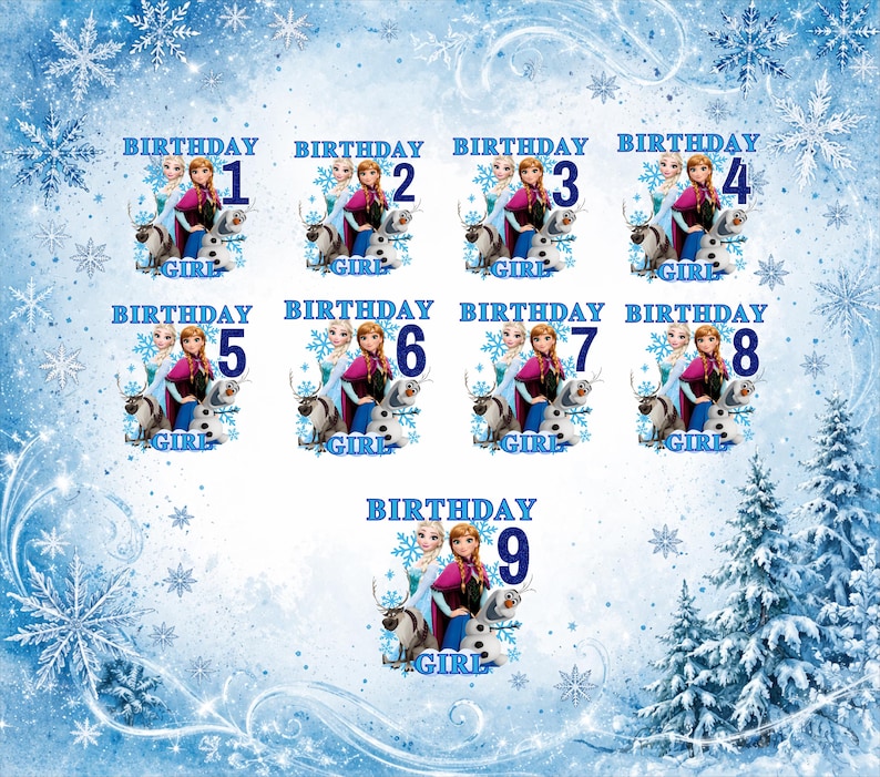 Koszulka urodzinowa dla dziewczynki z Krainy Lodu, spersonalizowana koszulka z motywem księżniczki Elsy Anny zdjęcie 2