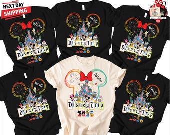 Maglietta Disney Trip 2026, maglietta personalizzata Disney Family Vacation, maglietta abbinata Mickey Minnie Castle
