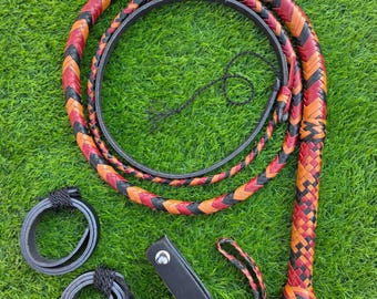 Handgefertigte Bullwhip aus Rinderleder, Indiana Jones Style
