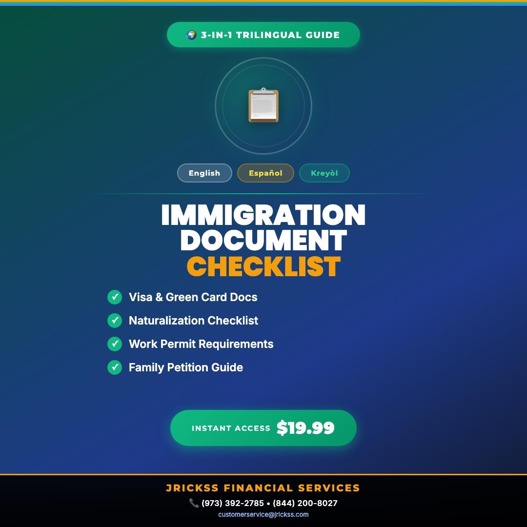 Immigration Checklist.pdf Trilingual Immigration Document Checklist | Visa, Green Card, TPS ...
