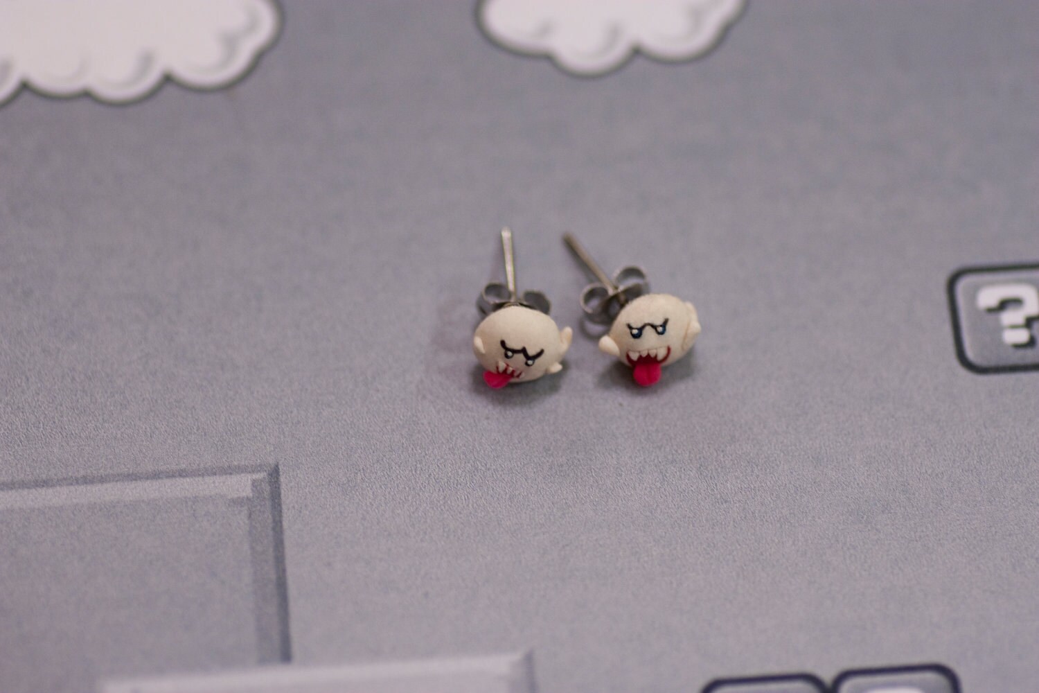 Boo Earrings Mario Etsy