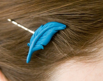 Blue Feather Hair pin. (something blue) Nintendo 64 Harvest Moon