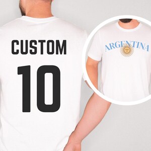 Argentina: Personalized World Cup 2026 Soccer Shirt, Messi Jersey Gifts for Argentinian, Argentina Lover Tee Argentine Flag T-Shirt Gift immagine 2