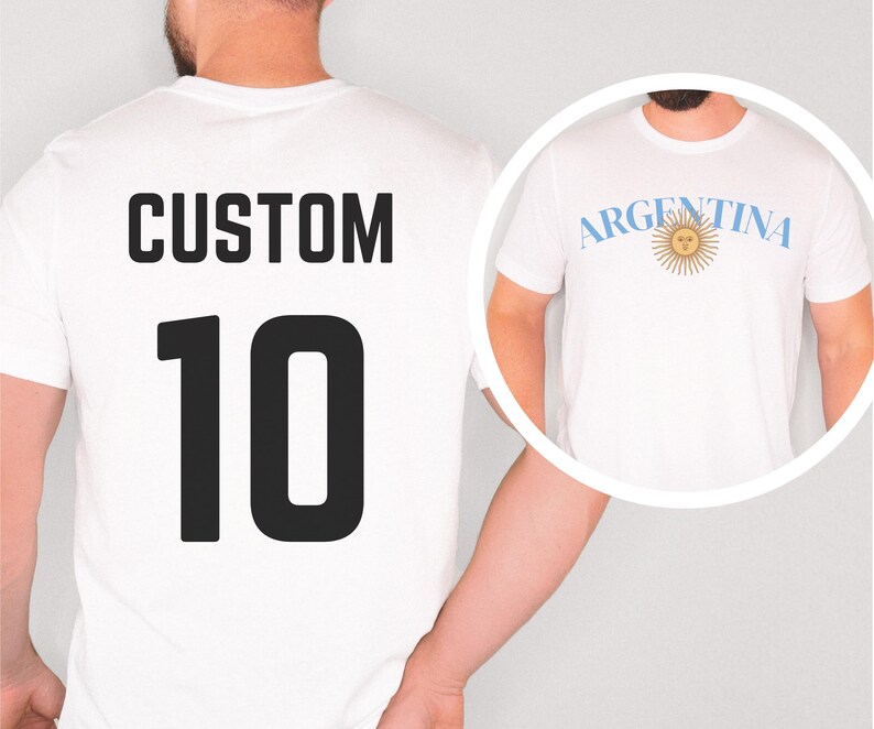 Argentina: Personalized World Cup 2026 Soccer Shirt, Messi Jersey Gifts for Argentinian, Argentina Lover Tee Argentine Flag T-Shirt Gift immagine 2