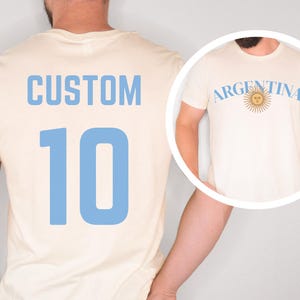 Argentina: Personalized World Cup 2026 Soccer Shirt, Messi Jersey Gifts for Argentinian, Argentina Lover Tee Argentine Flag T-Shirt Gift immagine 4