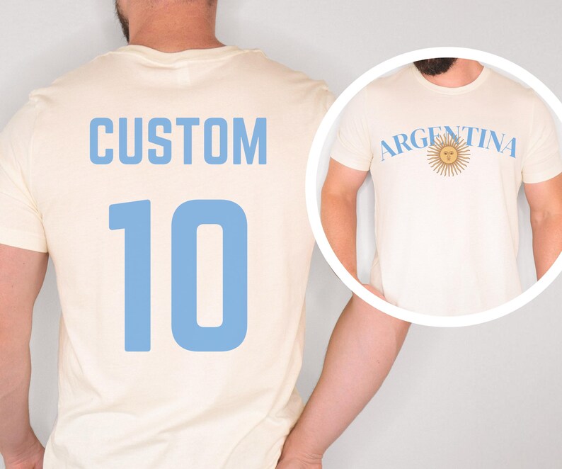 Argentina: Personalized World Cup 2026 Soccer Shirt, Messi Jersey Gifts for Argentinian, Argentina Lover Tee Argentine Flag T-Shirt Gift immagine 4
