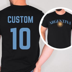 Argentina: Personalized World Cup 2026 Soccer Shirt, Messi Jersey Gifts for Argentinian, Argentina Lover Tee Argentine Flag T-Shirt Gift immagine 5