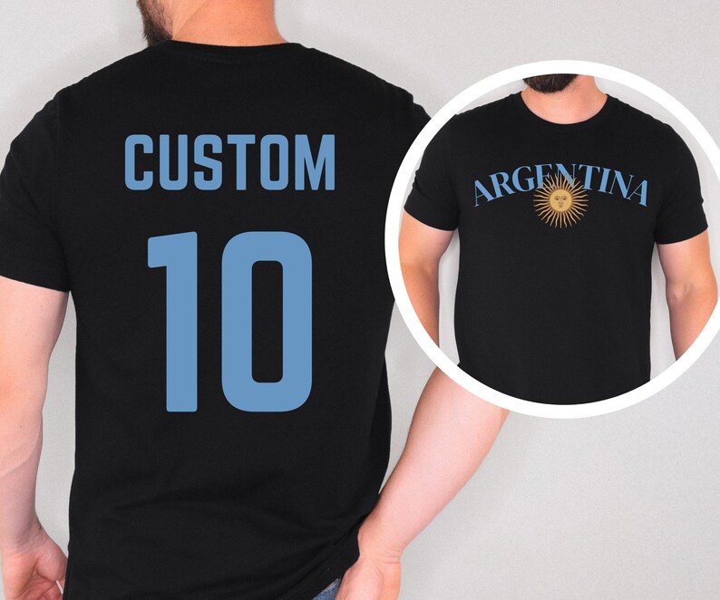 Argentina: Personalized World Cup 2026 Soccer Shirt, Messi Jersey Gifts for Argentinian, Argentina Lover Tee Argentine Flag T-Shirt Gift immagine 5