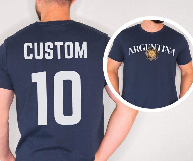 Argentina: Personalized World Cup 2026 Soccer Shirt, Messi Jersey Gifts for Argentinian, Argentina Lover Tee Argentine Flag T-Shirt Gift immagine 1