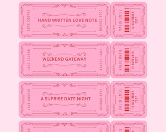 Love Coupon Book for Couples – Printable Digital Download