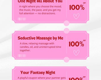 Sexy Love Coupons for Couples – Printable Digital Download