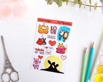 Love Hugs sticker sheet