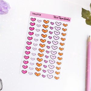 Hearts sticker sheet