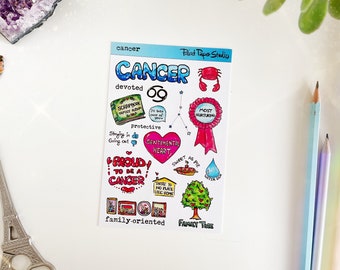 CANCER sticker sheet