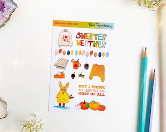 Sweater Weather sticker sheet