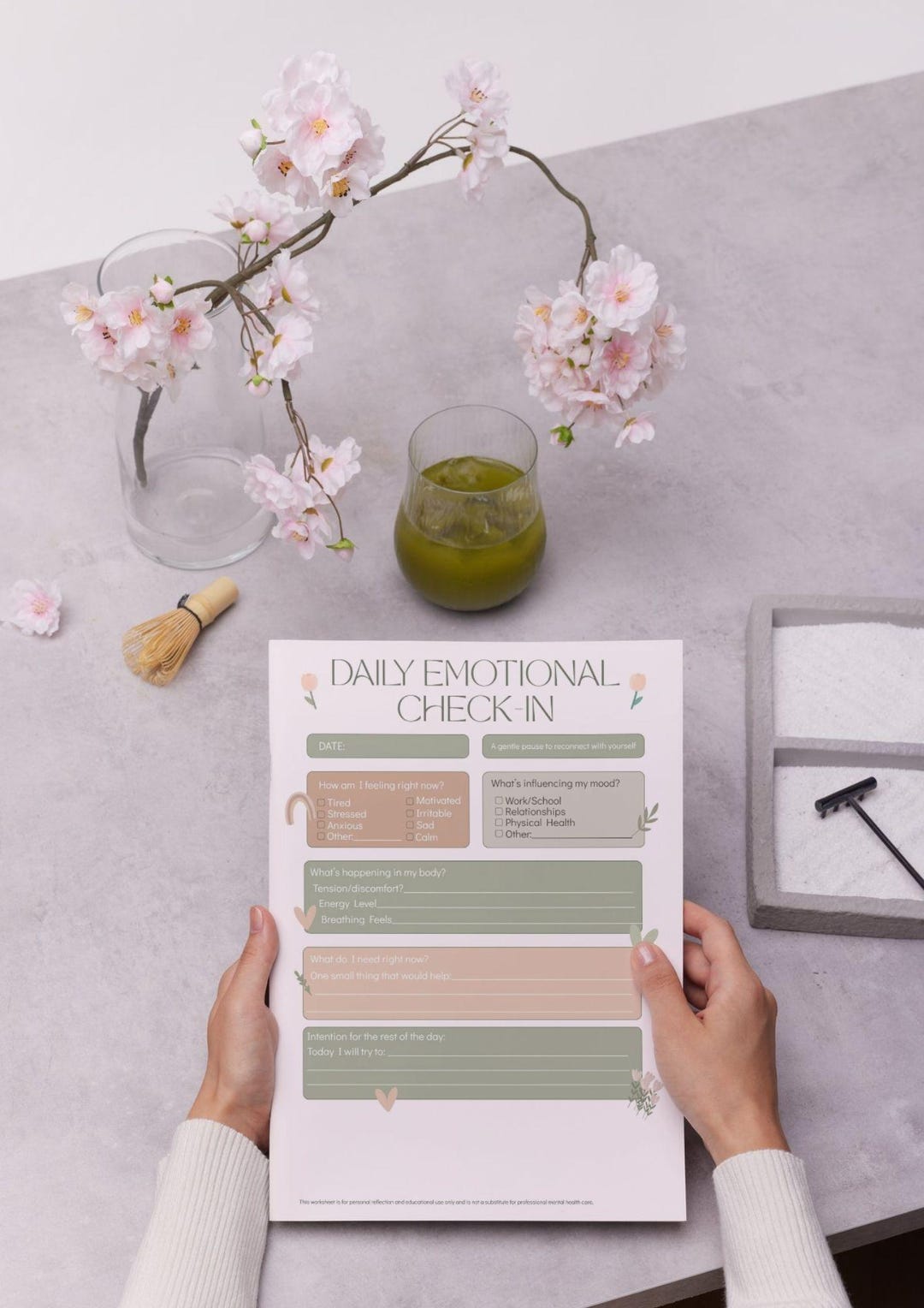 Daily Emotional Check-in Worksheet Printable - Etsy