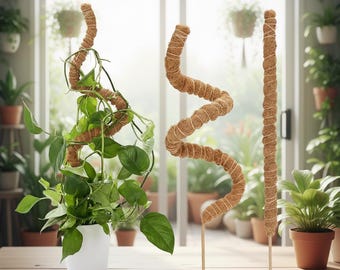 80CM Moss Poles for Plants, Bendable Plant Stakes for Monstera & Ivy Support, Indoor Coir Trellis, Climbing Plant Stick Garden Plant Support
