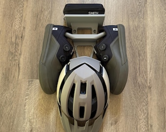 Cycling Gear Wall Hanger | MTB & Road Bike Helmet, Shoe, and Accessory Organizer