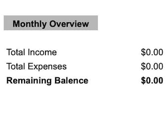 Simple Monthly Budget Spreadsheet - Personal Finance Tracker - Excel and Google Sheets