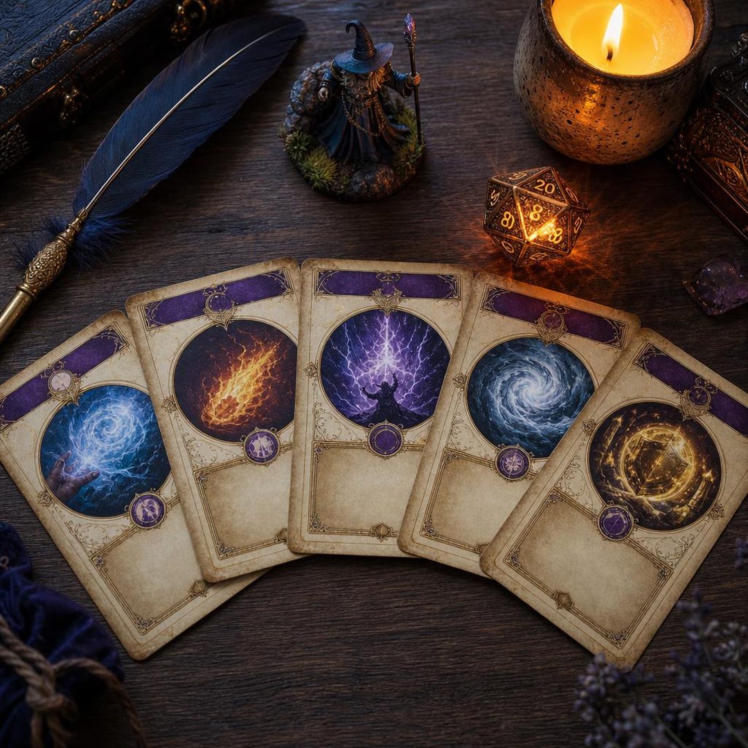 Dnd Wizard Spell Cards Printable - Cantrips Level 1 Spellbook PDF 5e ...