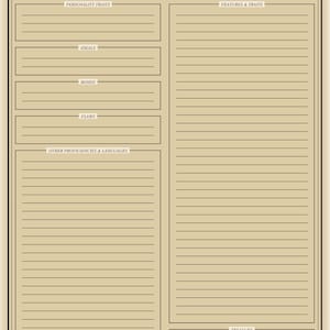Karta postaci DnD do druku – Karta postaci 5e do wypełnienia w formacie PDF z tłem i stronami do rzucania zaklęć – format A4 i US Letter zdjęcie 6
