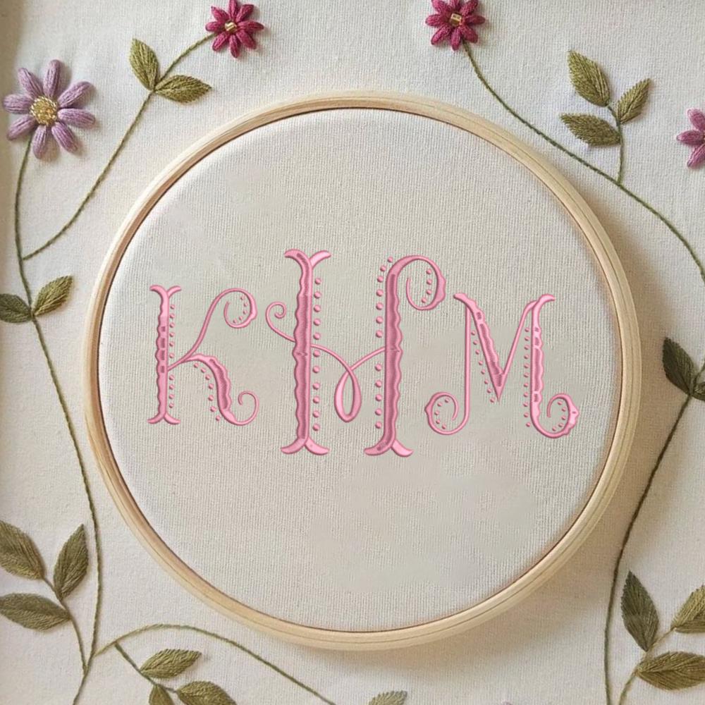Fishtail Monogram Examples Monogram Fishtail Embroidery Monogram Family Designs in 6 Sizes ...