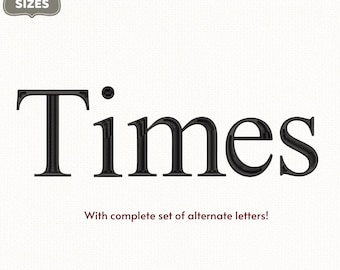 Times Embroidery Font,  Classic Serif Letters, Timeless Machine, Embroidery Alphabet, BX +10 formats (BX Included, Instant Download)