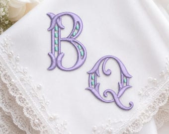 Coquette Monogram Embroidery Font, Elegant Satin Alphabet, Vintage Script Font, Wedding Napkin, BX Font | PES + 11 other formats