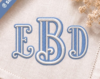 Monogram Embroidery Font,  Shadow Monogram, Satin Stitch Font,  Monogram Embroidery Font, BX Font, 11 Formats