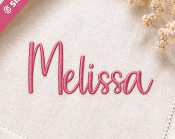 Melissa Cursive Script Embroidery Font, 6 sizes, instant download BX Font | PES + 10 other formats for Embroidery Machines