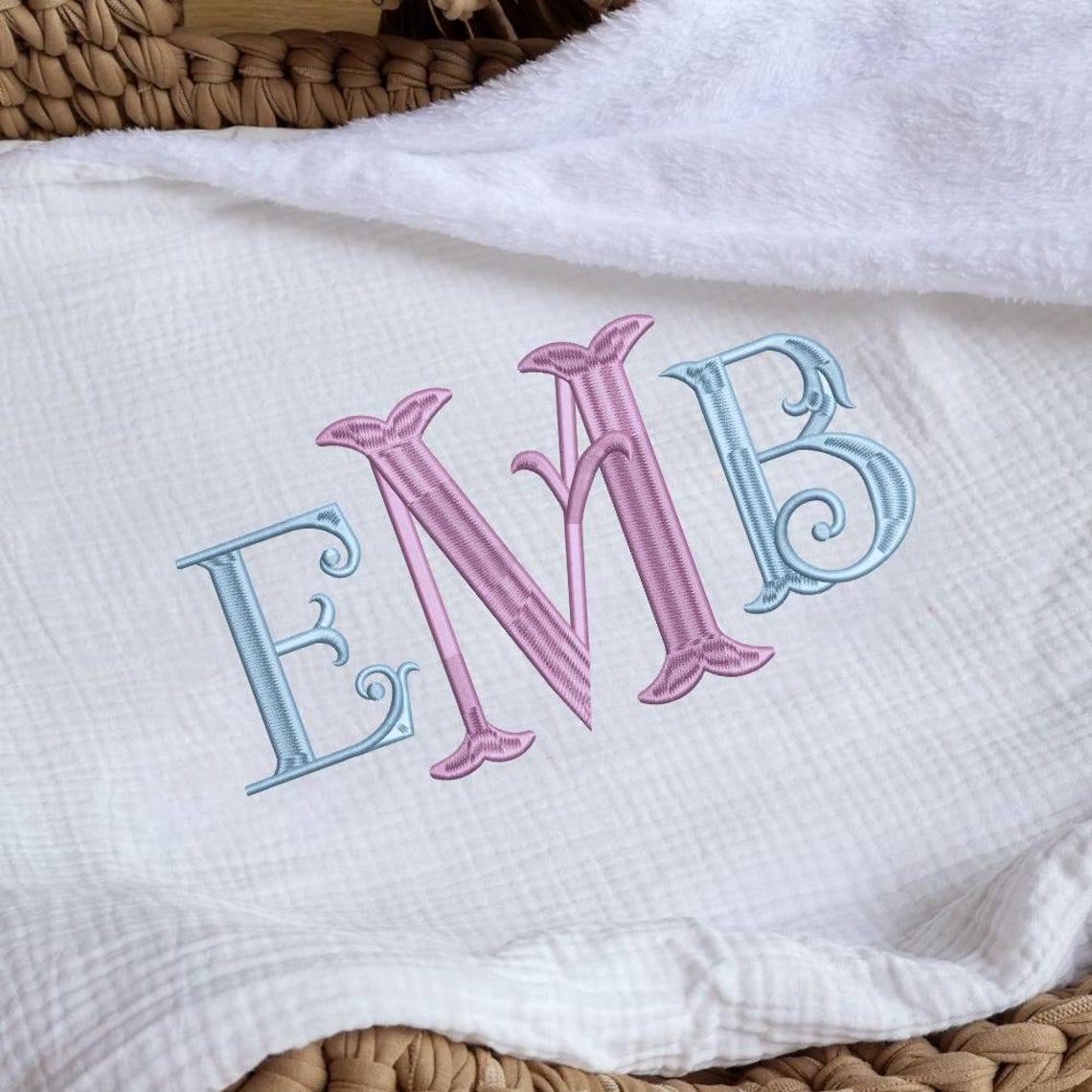 Fishtail Monogram Examples Fishtail Monogram Embroidery Design, BX Font (digital Download), 5 ...