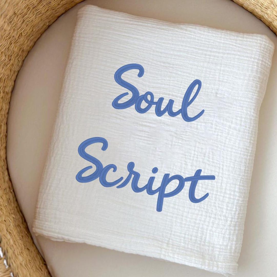 Soul Script Embroidery Font, Handwritten Font Embroidery, Thin Script ...