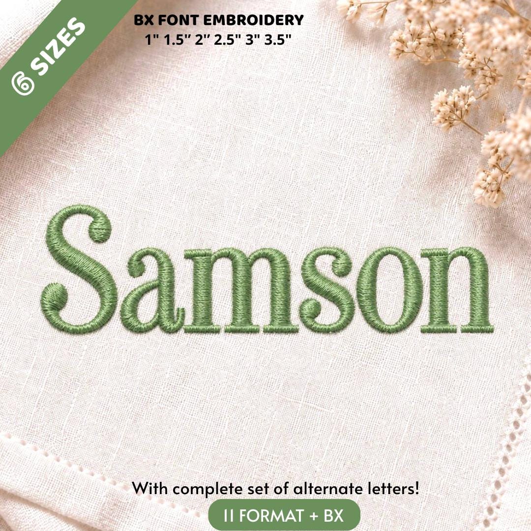 Samson Font Script Samson Classic Script Embroidery Font, Vintage Font, 6 Sizes, Instant ...