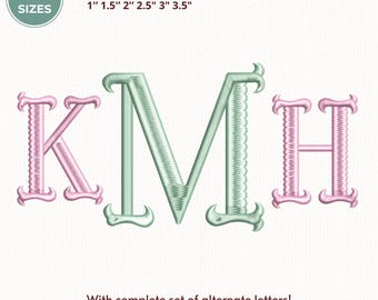 Classic Monogram Embroidery Design, Elegant Monogram Embroidery Font, BX Font (Digital Download), 5 sizes, 11 formats