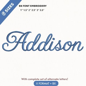 Addison Embroidery Font, Elegant, Decorative, Cursive Machine ...