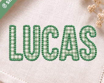 Applique Seed Border Embroidery Font, Monogram Alphabet Machine Embroidery Design, Applique Letter Font, 6 Sizes 11 Formats