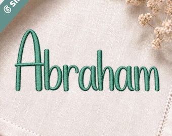 Fuente de bordado Abraham Cursive Script, manuscrita, 6 tamaños, descarga instantánea BX Font / PES + 10 formatos adicionales para máquinas de bordar