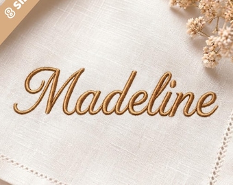 Madeline Cursive Script Embroidery Font, Vintage Font, 6 sizes, instant download BX Font | PES + 10 other formats for Embroidery Machines