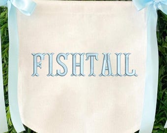 Fishtail Machine Embroidery Font, Fishtail Monogram embroidery font, + 11 other formats for Embroidery Machines, Instant Download