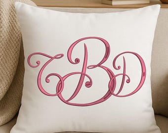 Monogram Fishtail Embroidery EmbroideryFont, Instant Download BX Font | PES + 11 other formats for Embroidery Machines