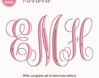 Monogram Fishtail Embroidery Monogram Family Designs In 6 Sizes, Instant Download BX Font | PES + 11 other formats for Embroidery Machines
