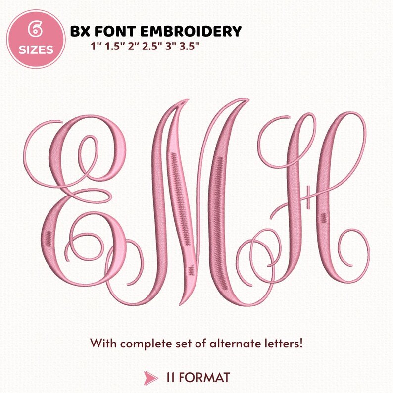 Monogram Fishtail Embroidery Monogram Family Designs in 6 Sizes ...
