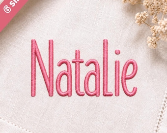 Natalie Tall Skinny Embroidery Font, Modern Thin Alphabet Skinny Embroidery Font, 7 Sizes 11 Formats + BX file