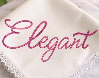Elegant Embroidery Font Digital Machine Embroidery: Native BX + Satin Stitch font, (BX Included, Instant Download)