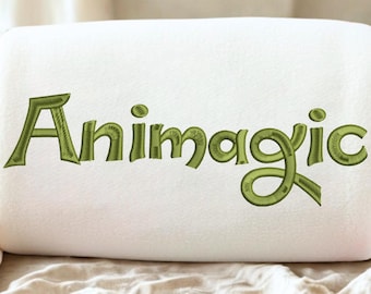 Animagic Embroidery Font Digital Machine Embroidery: Native BX + Satin Stitch font, (BX Included, Instant Download)