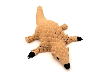 Juguete articulado de pangolín para inquietarse – Decoración de escritorio flexible de pangolín impresa en 3D – Figura de animal articulada – Regalo único