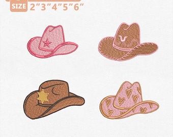 Pacote de Bordados para Chapéu de Cowboy/Cowgirl, Arquivo de Bordado para Chapéu Western, Bordado à Máquina de Cowboy/Cowgirl de Rodeio, Download Instantâneo de Tema Country/Western